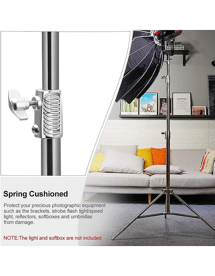 eWINNER Stainless Steel Light Stand 110in/280cm with 1/4in to 3/8in Universal Adapter