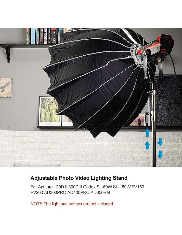 eWINNER Stainless Steel Light Stand 110in/280cm with 1/4in to 3/8in Universal Adapter