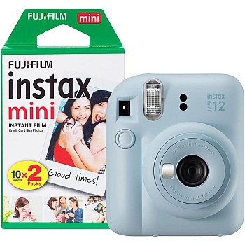 instax Fujifilm Mini 12 Instant Camera with 20 Shot Film Pack - Pastel Blue