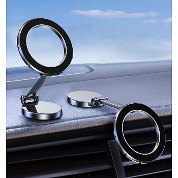 Magnetic Phone Holder, Car Mount Folding & 360° Rotation Magnetic Phone Holder for Car Strong Magnets iPhone Car Mount Hands Phone Holders for Your Car Dash Fits iPhone 15 14 13 Pro Max (Black)