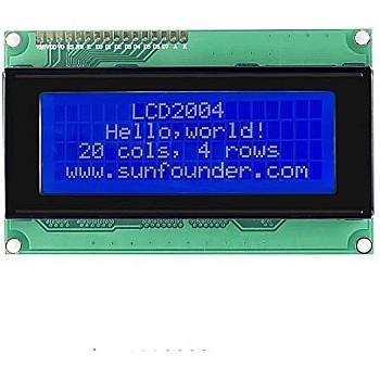 SunFounder LCD2004 Module with 3.3V Backlight for Arduino R3 Mega 2560 Raspberry Pi Display of 20x4 White Characters on Blue Background
