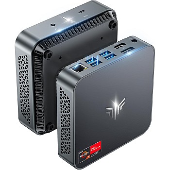 KAMRUI Mini PC Ryzen 7 5700U(8C/16T, up to 4.3GHz), Mini Computer 16GB DDR4 RAM 512GB M.2 2280 NVME SSD Mini PC Gaming, 4K Dual Display Mini Desktop Support WiFi6/BT5.2/Dual Channel