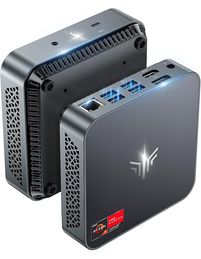 كمبيوتر ألعاب صغير من كامروي AM02Pro AMD رايزن 7 5700U 8C &&& 16T حتى 4.4 جيجاهرتز - رام 16 جيجابايت DDR4 و - مستديمة 512 جيجابايتM.2 2280 NVME SSD بقناة مزدوجة 4K يدعم