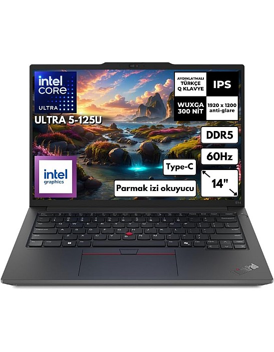 Lenovo ThinkPad E14 Gen 6 Ultra 5-125U 32-GBDDR5 1 TBSSD 14" Intel® Graphics WUXGA Windows 11 Pro Portable PC 21M7002PTX BT46