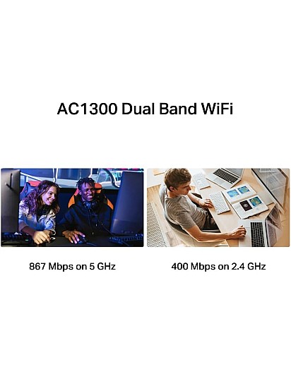 مهايئ واي فاي قوي MA30H تي بي لينك AC1300Mbps من ميركوسيس، محول واي فاي USB، هوائيات عالية الكسب، دونجل واي فاي، نطاق مزدوج، MU-MIMO، خاصية التوصيل وا