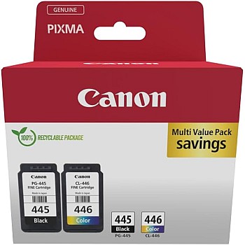 Canon Pg445 and Cl446 Combo Pack for Ip2840 Mg2440 Mg2540 Mg2940 Printers