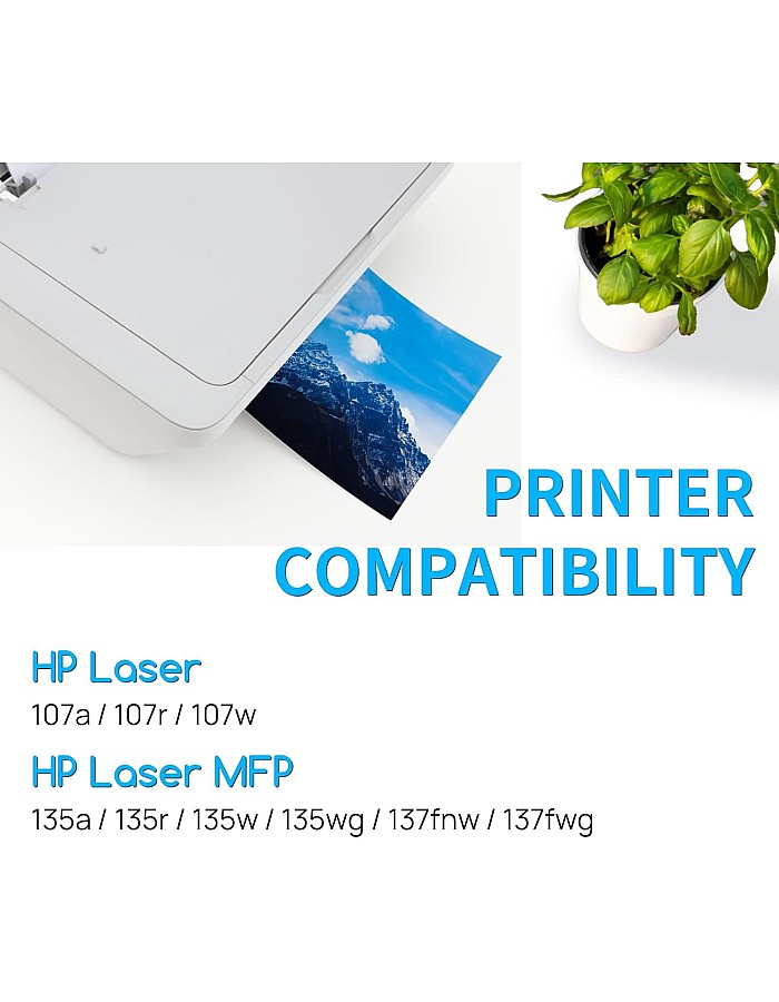 خرطوشة حبر 106A متوافقة مع طابعة اتش بي106A W1106A ليزر MFP 135wg 137fwg 135w 137fnw 135r 135a ليزر 107w 107a 107r (لون أسود)