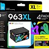 iNKPAD 963XL Multipack Cartridges for HP 963 963 XL for HP OfficeJet Pro 9010 9012 9013 9014 9015 9016 9018 9019 9020 9022 9023 9025 9026 9026 900 28 (black/Cyan/Magenta/Yellow)