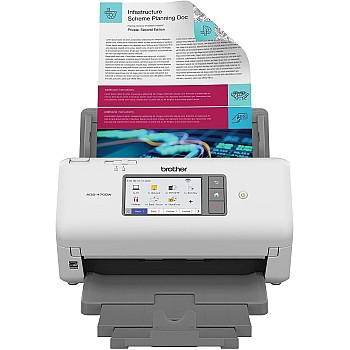 ماسح ضوئي احترافي لسطح المكتب من بروذر موديل ADS-4700W مع سرعات مسح سريع، دوبلكس، لاسلكي، مع شاشة لمس كبيرة