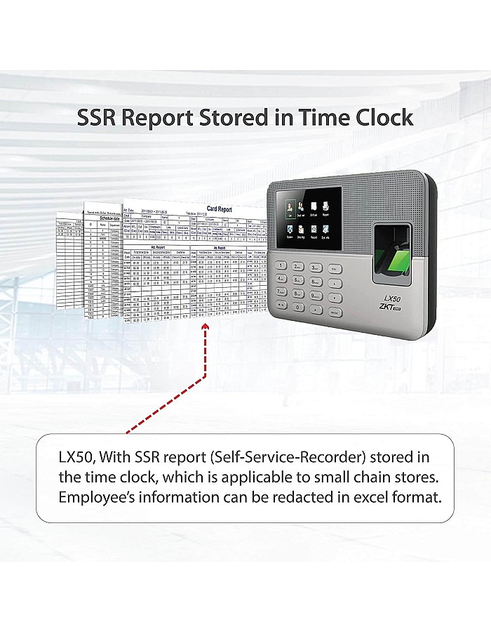 ZK.Teco LX50 Fingerprint Time Attendance Device with 2.8 Inch Color Screen, Support Fingerprint and PIN, 500 User Capacity, 50,000 Records, USB Data Transfer, Ideal for Businesses and Offices
