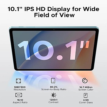 DOOGEE Tab A9 Pro (WiFi), (ROM: 4+16) 20GB+ RAM: 128G), "10.1" Inch, IPS LCD HD Display, 6580mAh Battery, Android 15, 12 months warranty (Gray)