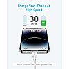 Anker 322 USB-C to Lightning Cable (Braided) 6ft,Charge an iPhone 14 Pro to 50% in just 30 minutes, MFi-Certified, 18 Months Warranty- White