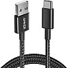 كابل USB-C الى USB A 3.0 من انكر (6 قدم/1.8 متر)، كيبل شحن مضفر من النوع سي عالي المتانة متوافق مع جميع اجهزة اندرويد والمزيد