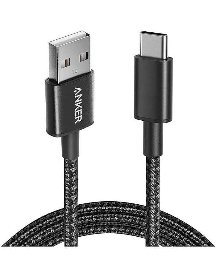 كابل USB-C الى USB A 3.0 من انكر (6 قدم/1.8 متر)، كيبل شحن مضفر من النوع سي عالي المتانة متوافق مع جميع اجهزة اندرويد والمزيد