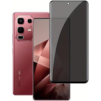 Dl3 Mobilak Privacy Screen Protector for Infinix Note 50S 5G UV Glass Fingerprint Reader Support 3D Curved Anti-Spy Tempered Glass Screen Protector