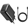 Joyroom JR‑TCF23 25 W USB‑C PD Fast Wall Charger with 1 m USB‑C to USB‑C Cable, Single Port Rapid Charging Adapter for Smartphones & Tablets - Black | 12-Month Warranty