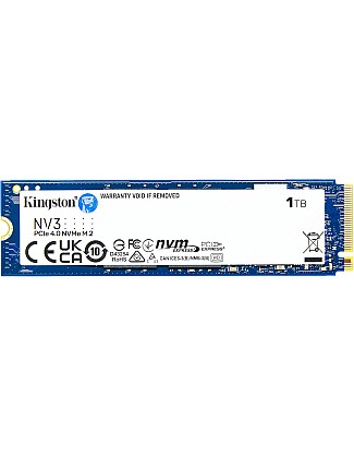 وحدة تخزين داخلية من كينجستون بسعة 1 تيرابايت موديل NV3 بتقنية NVMe واتصال PCIe متوافقة مع الكمبيوتر نوع سوليد ستيت درايف