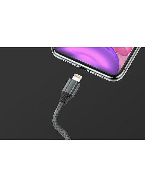 LDNIO LS441 Lightning 2.4A Fast charging Data Cable 1M Length - Gray