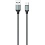 كابل LS442 نوع سي الى USB-A بطول 2 متر من لدنيو - شحن سريع 2.4 امبير، لنقل البيانات، سلك شاحن متين - رمادي