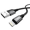 كابل شحن USB-A متوافق مع منفذ آيفون من لينوك، مغطى بالنايلون مزامنة البيانات لآيفون 14/13/12/11/X/XS/XR/8/8 بلس/SE (1 م)