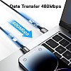 كابل شحن USB-A متوافق مع منفذ آيفون من لينوك، مغطى بالنايلون مزامنة البيانات لآيفون 14/13/12/11/X/XS/XR/8/8 بلس/SE (1 م)