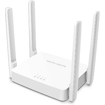 MERCUSYS AC1200 Wireless Dual_Band WiFi Router Mercusys AC10 | 1200 Mbps Wi-Fi Speed | 4 High Gain Antennas | Parental Control | IPTV and IPv6 Supported, White