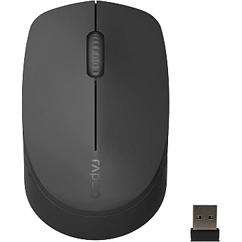 RAPOO Multi-Device Wireless Bluetooth Mouse, Connect Up to 3 Devices, Noiseless Ergonomic Design Comfortable Use, 9 Month Long Battery Life, for Computer Laptop MacBook Tablets Phones, Black