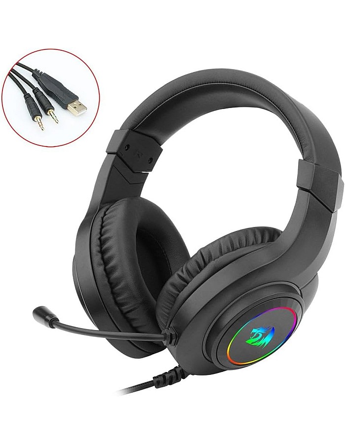 سماعة محيطي راس للالعاب H260 RGB من ريدراجون مع ميكروفون، سلكية، متوافقة مع Xbox one، نينتندو سويتش، بلاي ستيشن 4، بلاي ستيشن 5، اللاب توب، نينتي