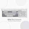 كيبورد فيز بسلك 60% للالعاب باضائة ملونة RGB K617 من ريدراجون ، ميكانيكال مدمجة بـ61 مفتاح واغطية مفاتيح بيضاء ورمادية احمر خطي يدعم مشغل برنام