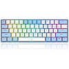 كيبورد ريدراجون USB فيز K617 بإضاءة RGB و تبديل سريع و كابل قابل للفصل، أبيض أزرق، متوافق مع PC و لابتوب، إنجليزي