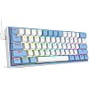 كيبورد ريدراجون USB فيز K617 بإضاءة RGB و تبديل سريع و كابل قابل للفصل، أبيض أزرق، متوافق مع PC و لابتوب، إنجليزي