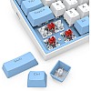 كيبورد ريدراجون USB فيز K617 بإضاءة RGB و تبديل سريع و كابل قابل للفصل، أبيض أزرق، متوافق مع PC و لابتوب، إنجليزي