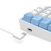 كيبورد ريدراجون USB فيز K617 بإضاءة RGB و تبديل سريع و كابل قابل للفصل، أبيض أزرق، متوافق مع PC و لابتوب، إنجليزي