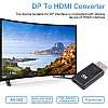 محول ديسبلاي بورت 4K إلى HDMI، وصلة ديسبلاي بورت ذكر إلى HDMI أنثى مطلية بالذهب، مناسب للابتوب اتش بي والكمبيوتر المكتبي وتلفزيون عالي الدقة HD