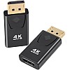 محول ديسبلاي بورت 4K إلى HDMI، وصلة ديسبلاي بورت ذكر إلى HDMI أنثى مطلية بالذهب، مناسب للابتوب اتش بي والكمبيوتر المكتبي وتلفزيون عالي الدقة HD