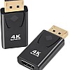 محول ديسبلاي بورت 4K إلى HDMI، وصلة ديسبلاي بورت ذكر إلى HDMI أنثى مطلية بالذهب، مناسب للابتوب اتش بي والكمبيوتر المكتبي وتلفزيون عالي الدقة HD