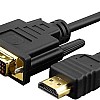 HDMI Input to DVI D 24+1 Pin Output Cable Adapter for Display, DVI-D Male to HDMI Male High Speed Support 1080P Full HD (1.5 m)