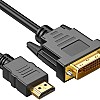 Mepsies HDMI to DVI Adapter Cable 1.5m, HDMI A to DVI-D (24+1) Bi-Directional 1080P Full HD Cable Compatible with PC, Raspberry Pi, TV Box, Monitor, Projector, Xbox, PS3/4/5 and More