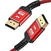 Snowkids DisplayPort to DisplayPort Cable 1m, 4K DisplayPort 1.2 Cable[4K@60Hz, 2K@165Hz, 2K@144Hz], 1.2 DP to DP Cable Gold-Plated Nylon Braided High Speed cord red