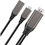 كابل HDMI للتلفزيون من ويوو اكس 10 بمنفذ Type-C الى التلفاز ويدعم نينتندو سويتش، رمادي