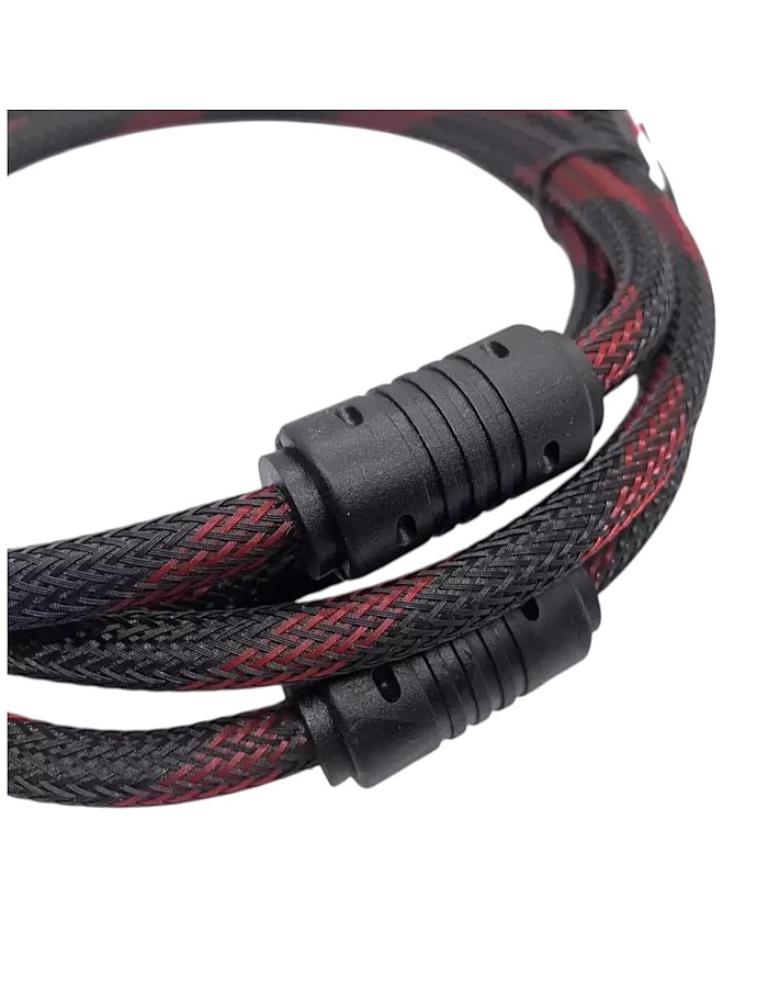 كابل AB-105F ديلوكس رقمي HDMI إلى HD عالي السرعة، [1 متر]، كابل مضفر فائق المتانة مع قلب نحاسي (أسود)