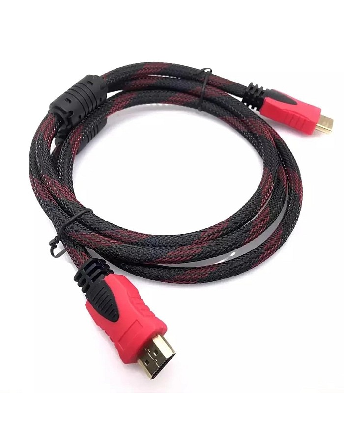 كابل AB-105F ديلوكس رقمي HDMI إلى HD عالي السرعة، [1 متر]، كابل مضفر فائق المتانة مع قلب نحاسي (أسود)