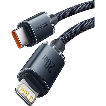 Baseus crystal shine series fast charging data cable type-c to ip 20w 2m black