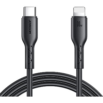 Joyroom SA26-CL3 Flash-Charge Series 30W Type-C to Lightning Fast Charging Data Cable, 1 m Length, Black|12 Months Warranty