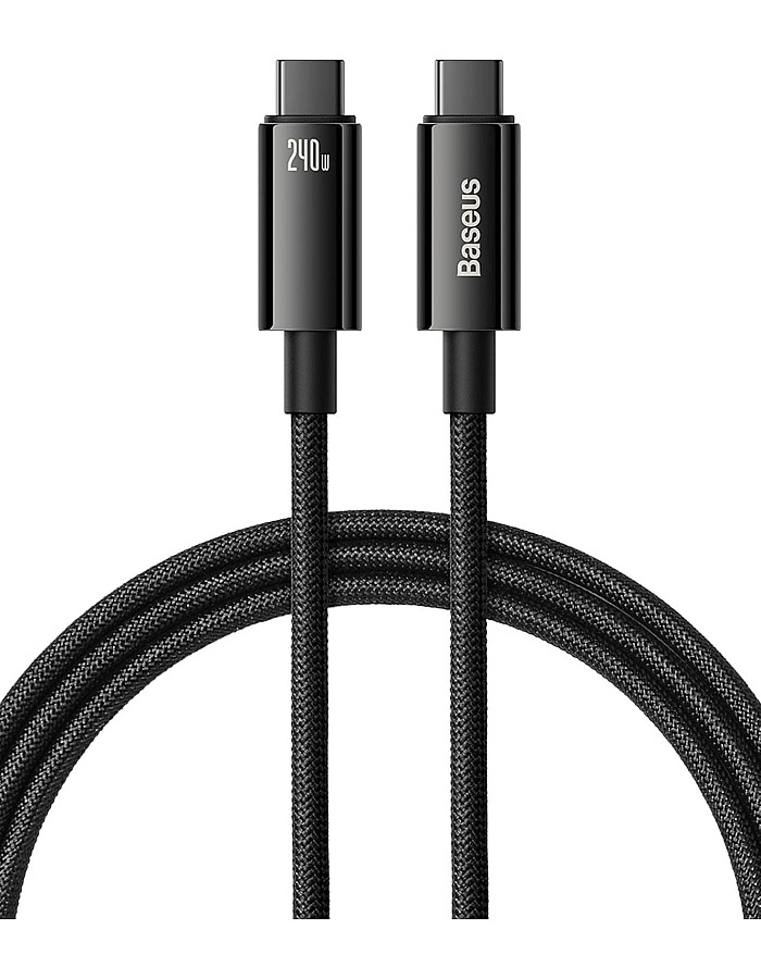 Baseus Tungsten Gold Fast Charging Data Cable Type-C To Type-C 2(40W - 1m) - Black
