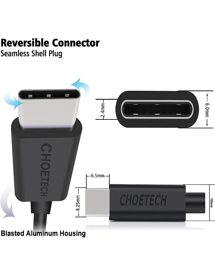 تشويتيك CHT-AC0002-V2 3.3 قدم 1 متر USB نوع C مايكرو إلى النوع لهواتف خلوية