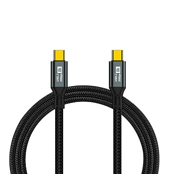 كابل شحن سريع (USB-C إلى USB-C) قدرة 100 وات، متوافق مع سلسلة آيفون 15 وسلسلة سامسونج جالاكسي ونوت وموبايلات جوجل بيكسل GP-C36 من جي-باور - أسود، طول 1 