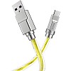 كابل شحن ونقل بيانات سريع من السيليكون بموصل USB نوع ايه إلى سي بقوة 100 واط وسعة 6 أمبير متوافق مع أجهزة سامسونج وهواوي وشاومي وأوبو هوكو لون