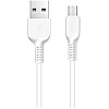 كابل شحن ميكرو USB وبيانات مزامنة لهواوي سامسونج الخ. كابل فلاش 1 متر 2 امبير من هوكو X20 - ابيض