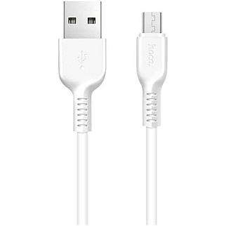 كابل شحن ميكرو USB وبيانات مزامنة لهواوي سامسونج الخ. كابل فلاش 1 متر 2 امبير من هوكو X20 - ابيض